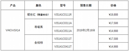 新款VAIO SX14京东预售开启 窄边4K大屏轻至1公斤