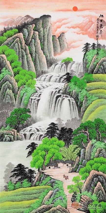 玄关挂什么装饰画好，名家手绘山水画风水好品为佳