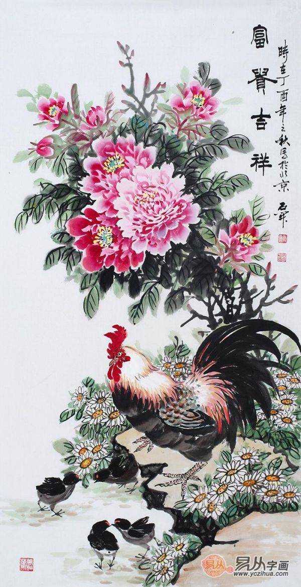 适合玄关的装饰画，这5款吉祥花鸟画，颜值风水两相宜