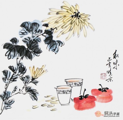 茶楼适合什么挂画？古典古韵花鸟画，赏画品茶环境佳