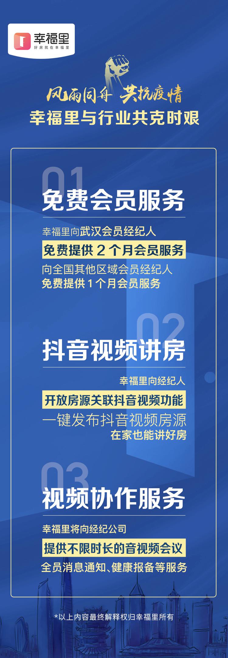 共抗疫情，幸福里向全国会员经纪人免费提供一个月会员服务