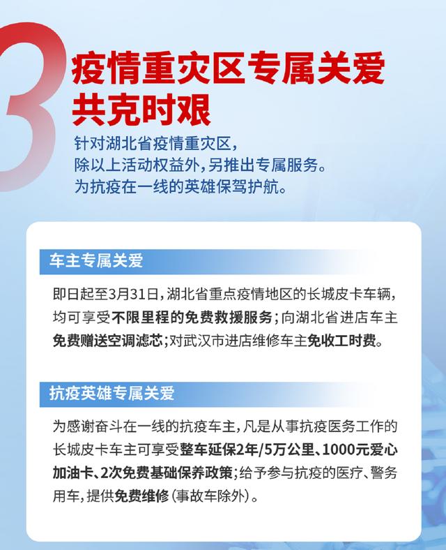 同心抗疫 长城皮卡推出十大关爱保障