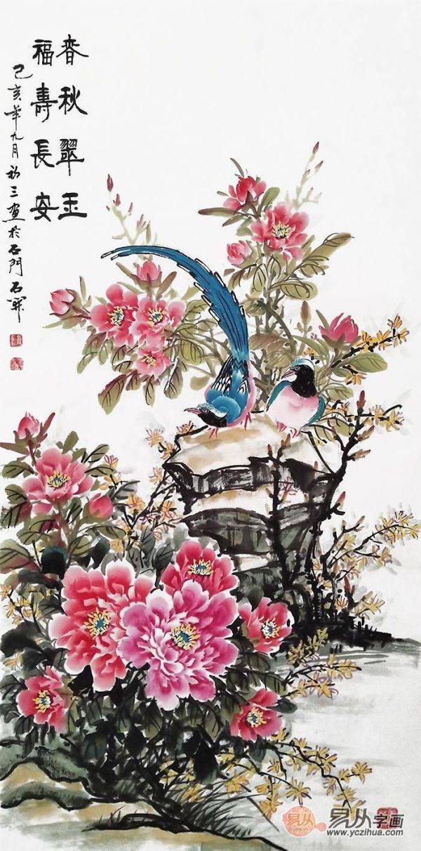 进门口玄关挂什么画，吉祥富贵花鸟画就选这些