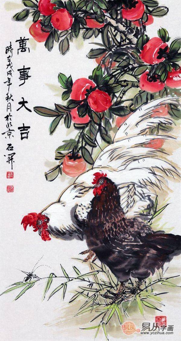 进门口玄关挂什么画，吉祥富贵花鸟画就选这些