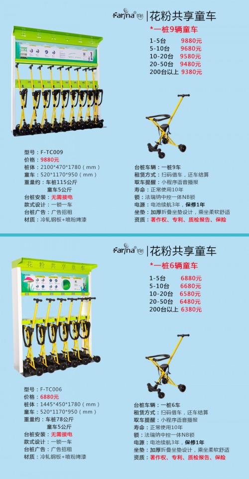 法瑞纳花粉共享遛娃童车(遛娃神器)-外出游玩儿童必备