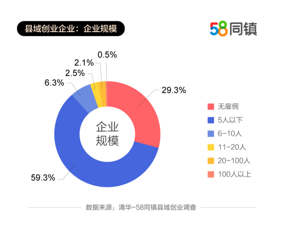 58同镇与清华共同发布《县域创业报告》 返乡创业者占比过半、企业整体营收5-7万