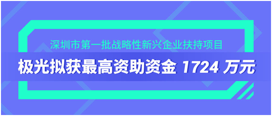 极光拟获深圳市第一批战略性新兴产业发展专项扶持资金1724万元