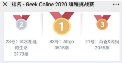 Geek Online2020编程挑战赛决赛入围作品 亮点纷呈