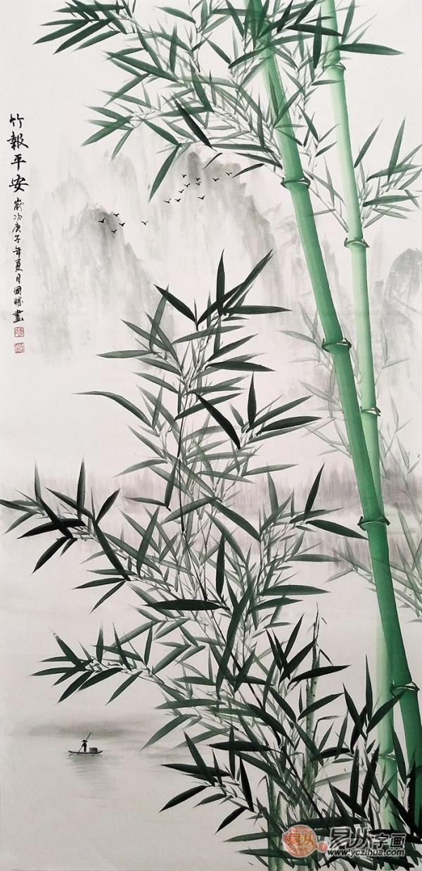 四尺竖幅竹子写意画图片