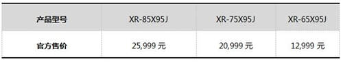 索尼8K电视Z9J、4K电视X95J及83英寸A90J开售