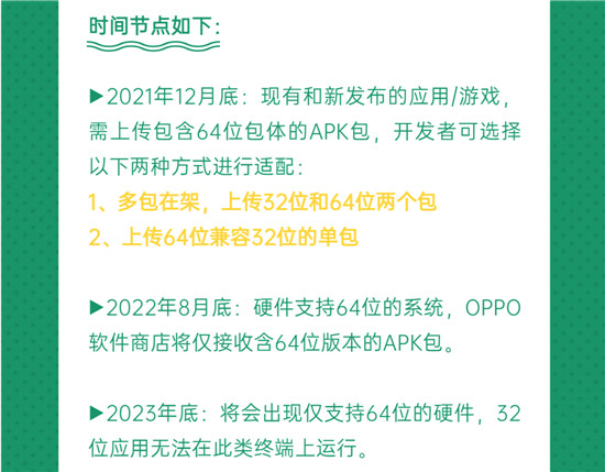 OPPO软件商店支持64位应用上架，开发者需积极升级64位架构