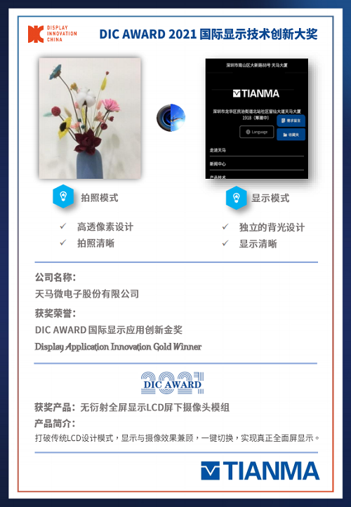 DIC 2021 显示技术及应用创新展在沪启幕！DIC AWARD奖项揭晓，这些显示企业摘得桂冠！