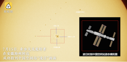 天文爱好者实拍中国空间站和太阳同框 荣耀MagicBook成功助力