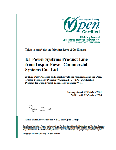 浪潮K1 Power通过ISO/IEC 20243标准认证