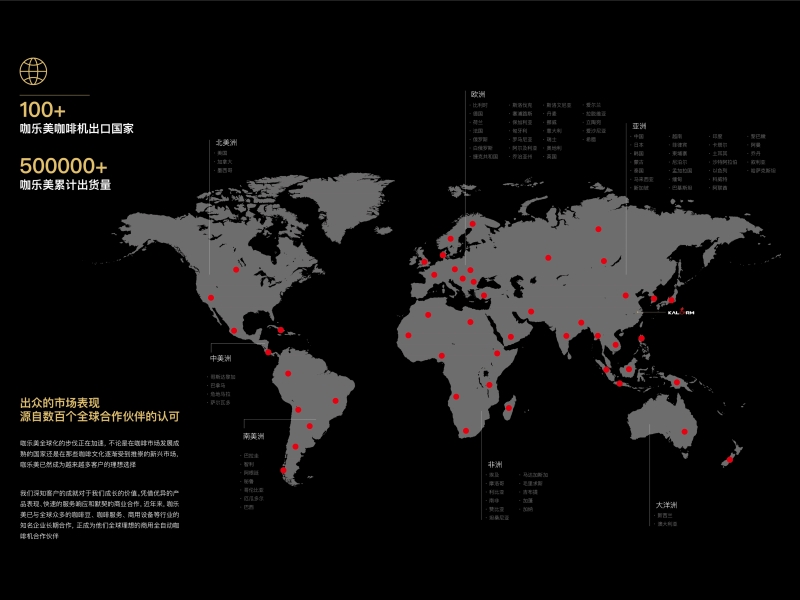 咖乐美咖啡机出口100+国家
