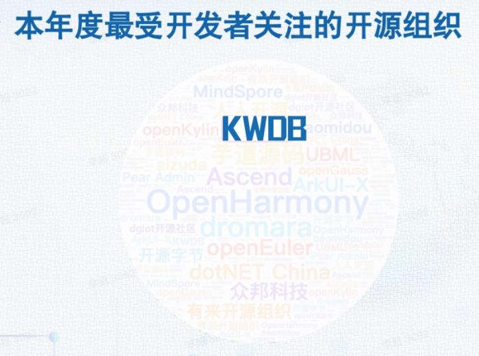 国内唯一上榜！KWDB 数据库入选“2024 全球新势力项目 OpenRank Top10”